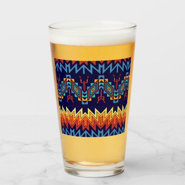 Copo De Pint Design abstrato de design tribal (Frente (Preenchido))
