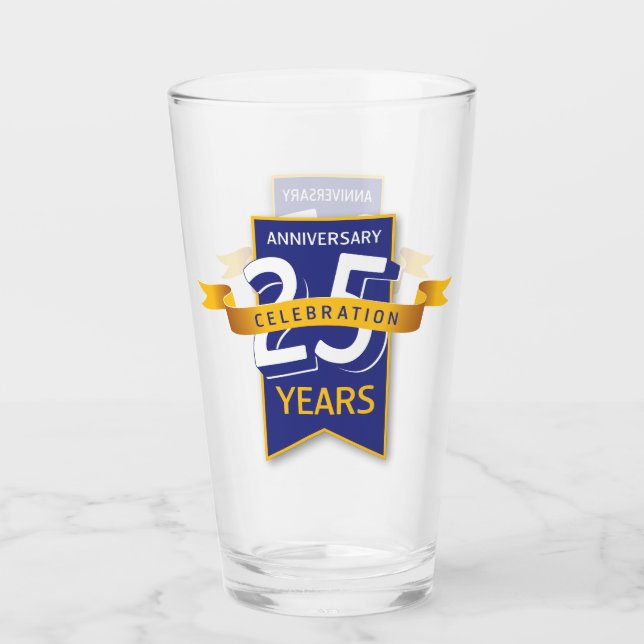 Copo De Pint Design de Aniversário de 25 Anos (Frente)