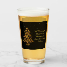 Copo De Pint Design de árvore de leopardo de férias chic