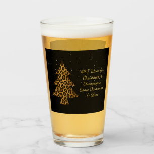 Copo De Pint Design de árvore de leopardo de férias chic