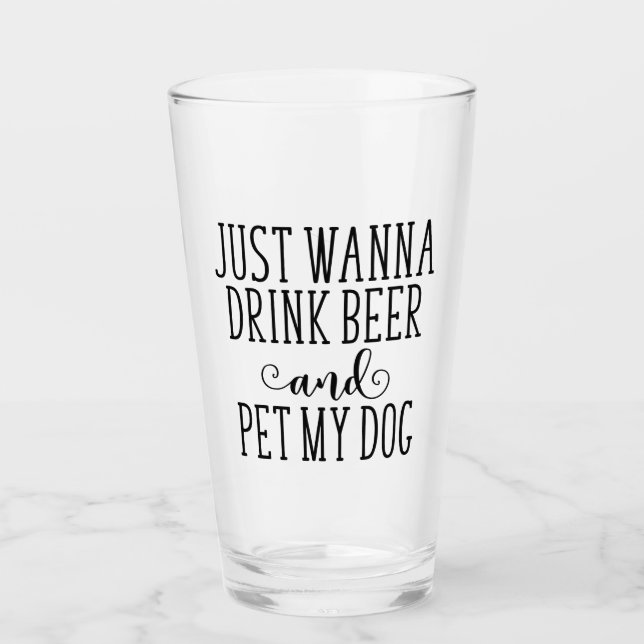 Copo De Pint Design De Cães E Amantes De Cerveja Engraçados (Frente)