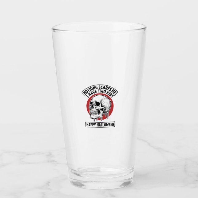 Copo De Pint Design de Camisa de Caveira de Duas Crianças Engra (Frente)