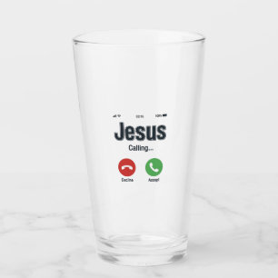 Copo De Pint Design de Camiseta Cristã Jesus Chamando Tela de T