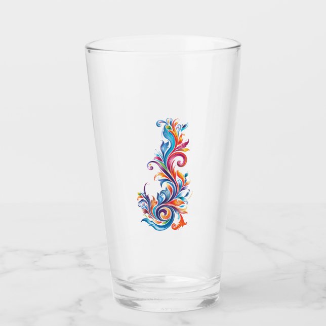 Copo De Pint design de cores abstratas "Vórtice Cromático" (Frente)