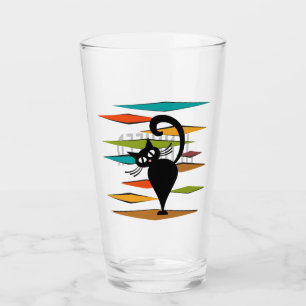 Copo De Pint design de gato preto meio século