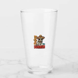 Copo De Pint Design de Gravura Vintage de Gato de Verão Engraça