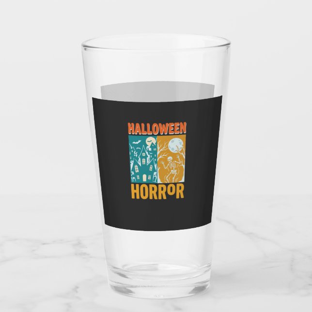 Copo De Pint Design de Lua de Casa Assombrada de Halloween_1 (Frente)