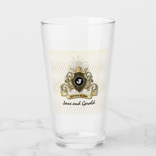 Copo De Pint Design de Monograma Elegante Personalizado Minimal