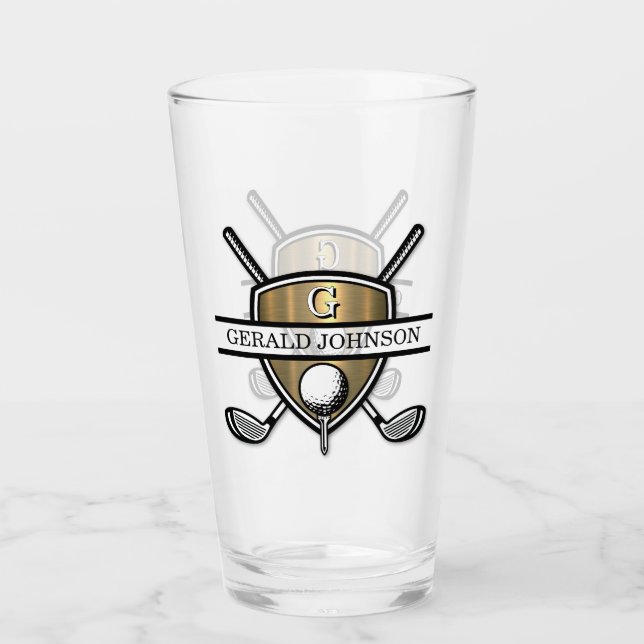 Copo De Pint Design de Monograma Personalizado Elegante (Frente)