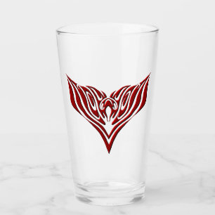 Copo De Pint Design de Tatuagem Tribal de Pássaro Vermelho