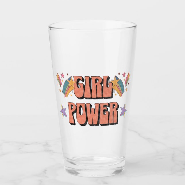 Copo De Pint Design de texto de energia para garotas com estrel (Frente)