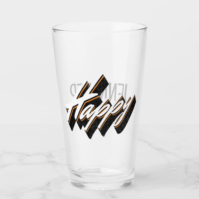 Copo De Pint Design de texto Feliz (Frente)