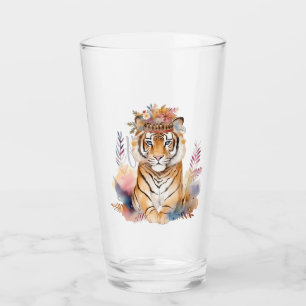 Copo De Pint Design de tigre hippie-coloração branca