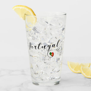 Copo De Pint Design do Coração da Bandeira Portuguesa, Portugal