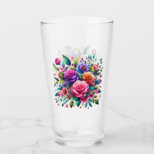 Copo De Pint Design Floral Colorida