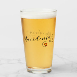 Copo De Pint Design macedónio do coração da bandeira, Maced