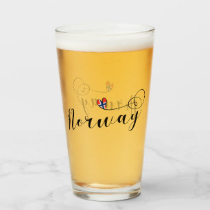 Copo De Pint Design norueguês do coração da bandeira, Norueg