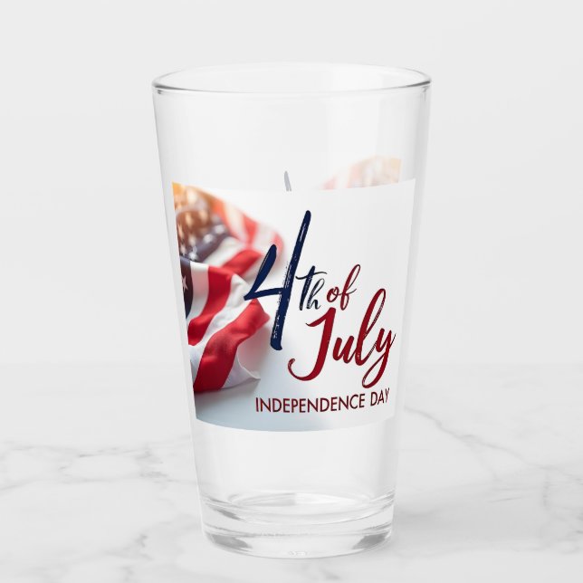 Copo De Pint Design Patriótico do Dia da Independência 4 de Jul (Frente)