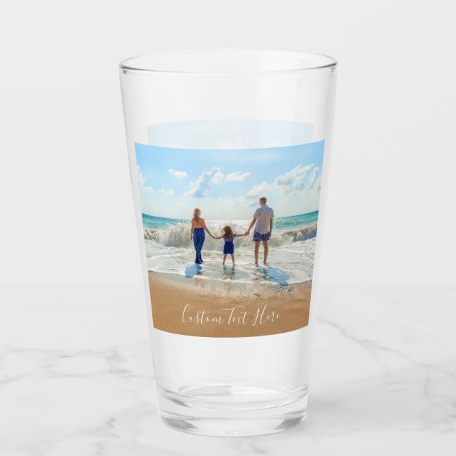 Copo De Pint Design sua própria foto personalizada e vidro de t (Frente)