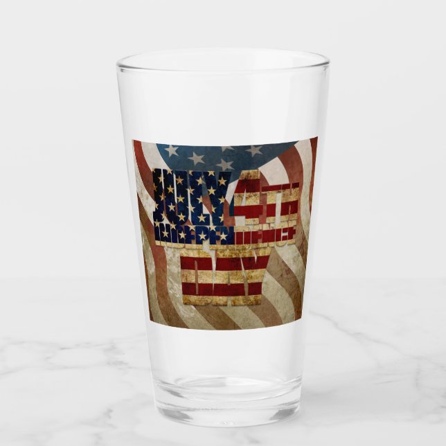 Copo De Pint Design Vintage Dia da Independência 4 de Julho (Frente)