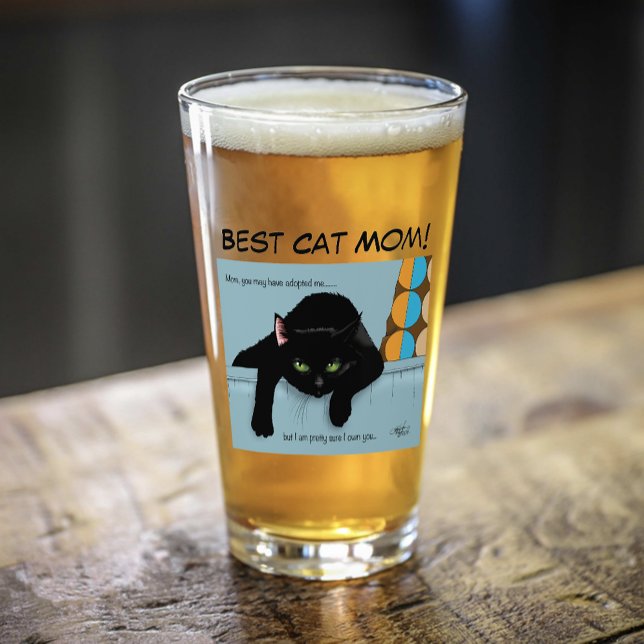 Copo De Pint Dia de as mães de Gato Negro (Criador carregado)