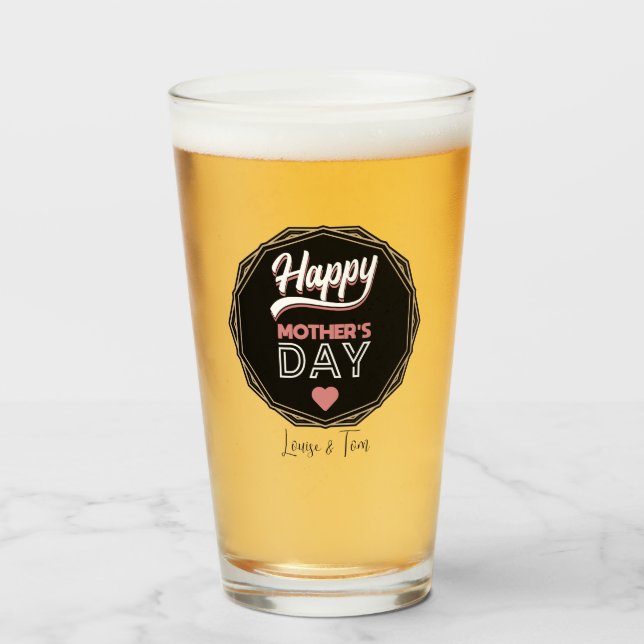 Copo De Pint Dia de as mães Feliz (Frente (Preenchido))