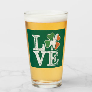 Copo De Pint Dia de São Patrício Amor Sortudo Trevo Verde Irlan