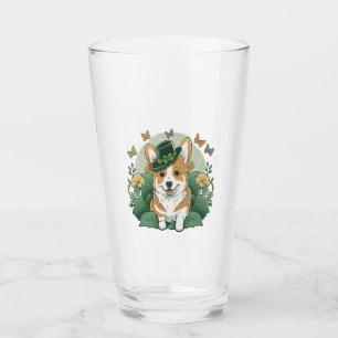 Copo De Pint Dia de São Patrício Feliz do Corgi Lover Shamrock