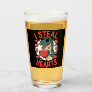 Copo De Pint Dia dos Namorados Dinossauro Eu Roubo Corações Amo