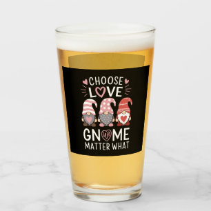 Copo De Pint Dia dos Namorados Escolha o Amor Gnomo Não Importa