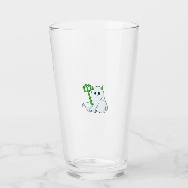 Copo De Pint Diabo Fantasma Fofo com Tridente Verde (Frente)