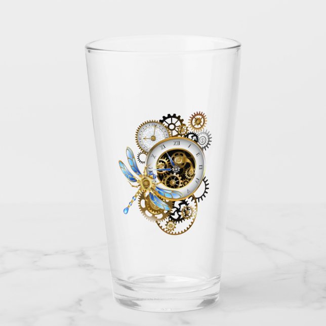 Copo De Pint Dials Steampunk com Dragonfly (Frente)