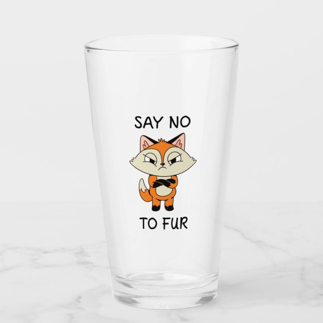 Copo De Pint Diga não à Pele - Raposa Triste (Frente)