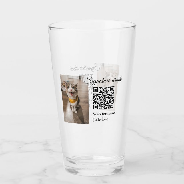 Copo De Pint Digitalização de bebida de assinatura Código QR ad (Frente)