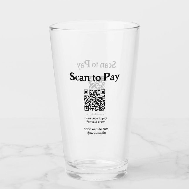 Copo De Pint Digitalize para pagar pelo código QR do pedido adi (Frente)