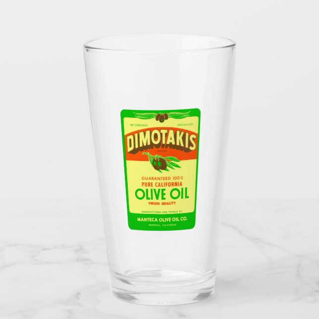 Copo De Pint Dimotakis Family Olive Oil Co. Manteca California (Frente)