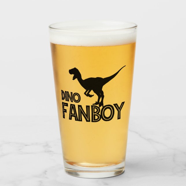 Copo De Pint Dino Fanboy - Lover do Dinossauro (Frente (Preenchido))