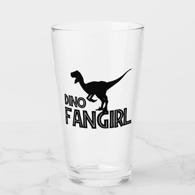 Copo De Pint Dino Fangirl - Lover do Dinossauro (Frente)