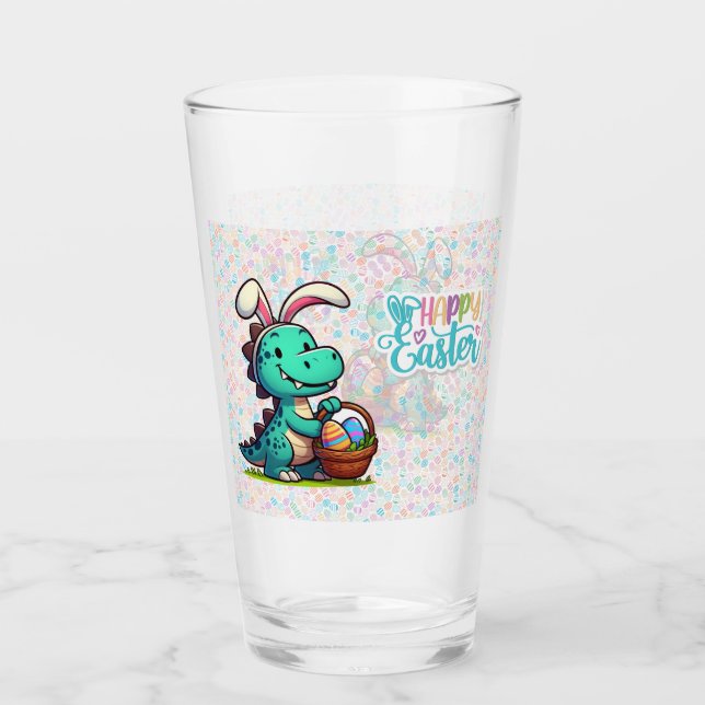 Copo De Pint Dinossauro bonito, coelho da Páscoa (Frente)