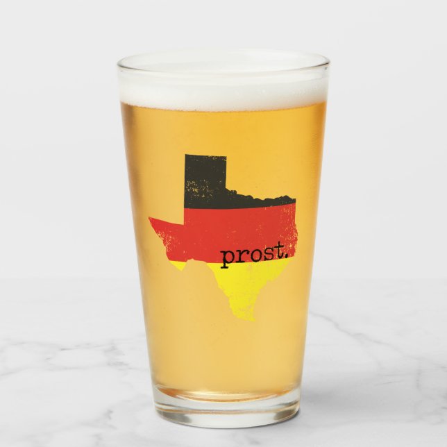 Copo De Pint Distante Texas German Flag Prost (Frente (Preenchido))