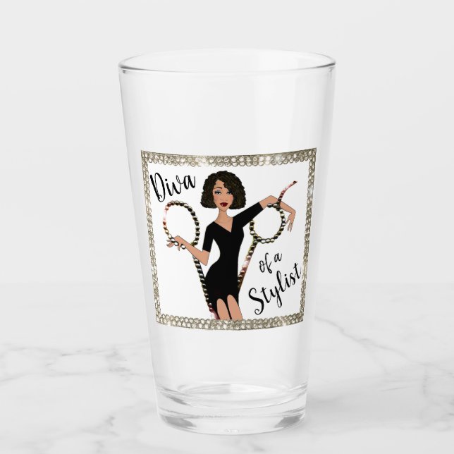 Copo De Pint "Diva de uma Lista Estilista" (Frente)