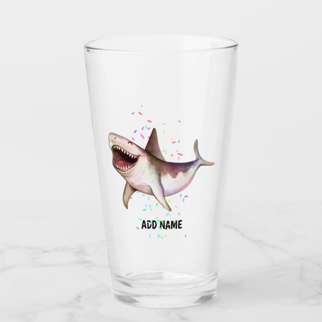 Copo De Pint Diversão SHARK ilustrada com a ilustração Add Name (Frente)