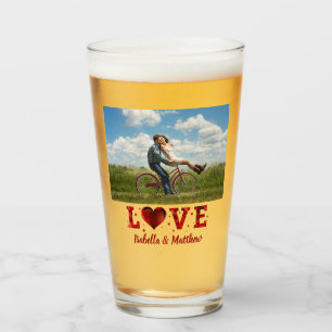 Copo De Pint Do amor foto vermelha do costume do coração para