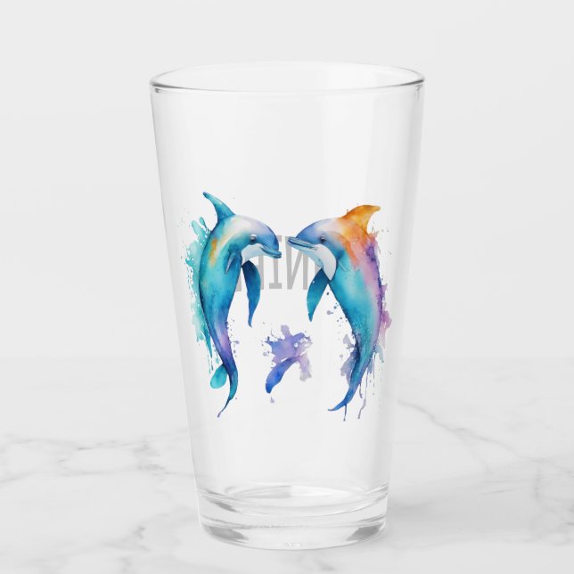 Copo De Pint Dois golfinhos bonitos (Frente)