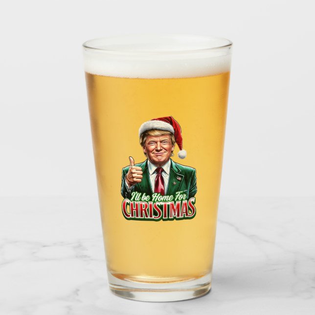 Copo De Pint Donald Trump Natal Papai Noel Dói (Frente (Preenchido))