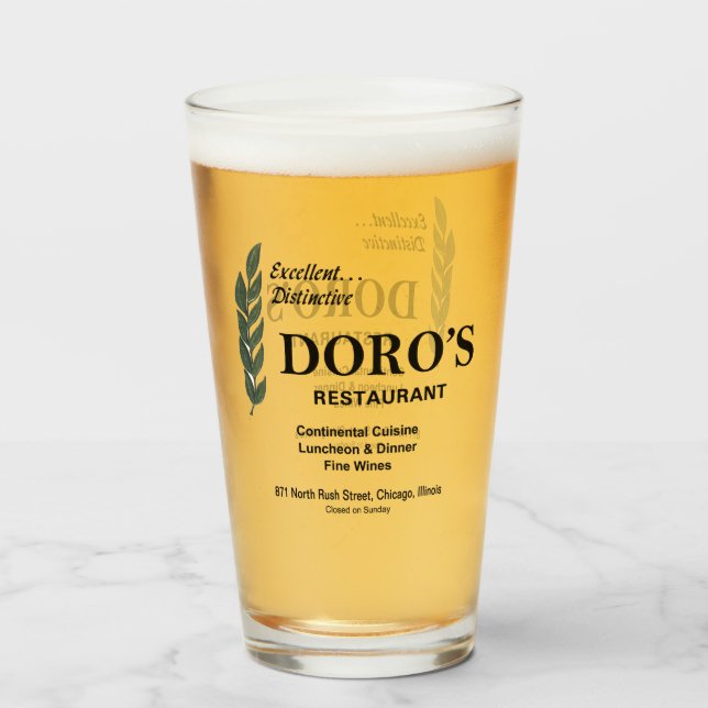 Copo De Pint Doro's Restaurant, Chicago, Illinois (Frente (Preenchido))