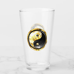 Copo De Pint Dourado Yin Yang a preto