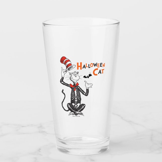 Copo De Pint Dr. Seuss | Gato do Chapéu de Halloween (Frente)