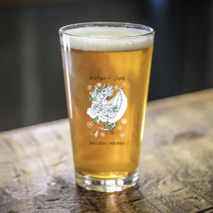Copo De Pint Dragão Branco Flocos de Neve Azul