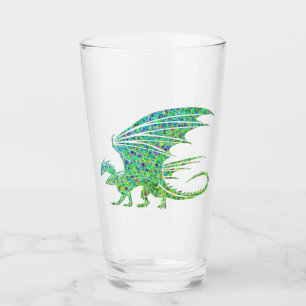 Copo De Pint Dragão de Mosaico Verde Incrível